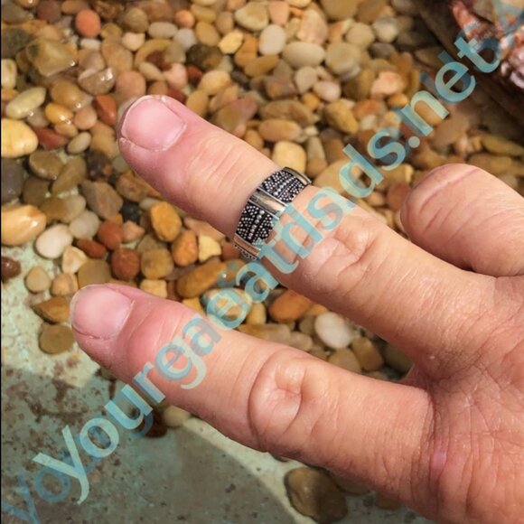 Sterling Silver and Gold Band Ring with Appliqué Size: 7 - Picture 4 of 4